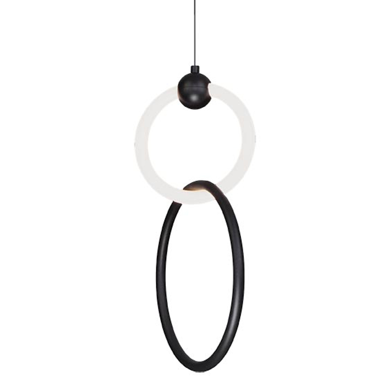 Подвесной светильник double RING LIGHT Черный Белый Подвесной светильник double RING LIGHT Черный Белый в Рязани | Loft Concept