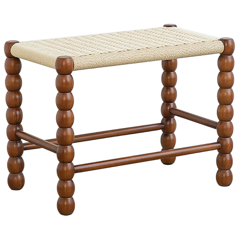 Банкетка French Corner Banquet Brown 60 см Коричневый Бежевый Банкетка French Corner Banquet Brown 60 см Коричневый Бежевый в Рязани | Loft Concept