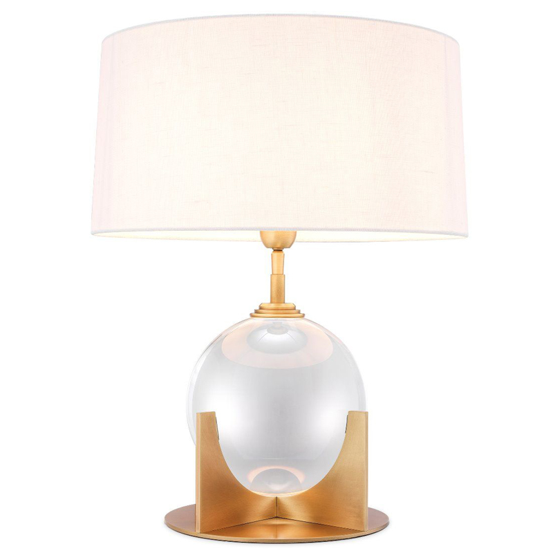 Настольная лампа Eichholtz Table Lamp Fontelina Латунь Античная полированная Прозрачный Белый в Рязани | Loft Concept 
