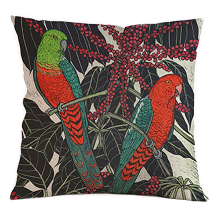 Декоративная подушка Tropical Parrots Декоративная подушка Tropical Parrots в Рязани | Loft Concept