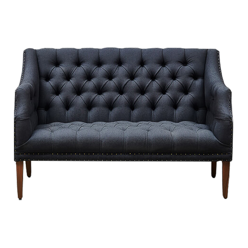 Диван Morton Capitone Sofa темно-серый лен Коричневый Серый Диван Morton Capitone Sofa темно-серый лен Коричневый Серый в Рязани | Loft Concept
