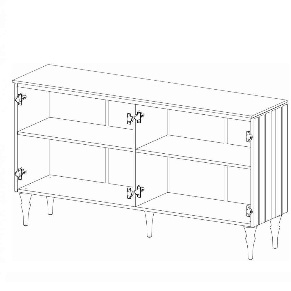 Консоль четырёхдверная с белым рельефным фасадом Expanses of Beauty в Рязани