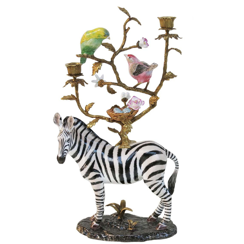 Подсвечник CANDLEHOLDER ATLANTA ZEBER Мульти Латунь Подсвечник CANDLEHOLDER ATLANTA ZEBER Мульти Латунь в Рязани | Loft Concept