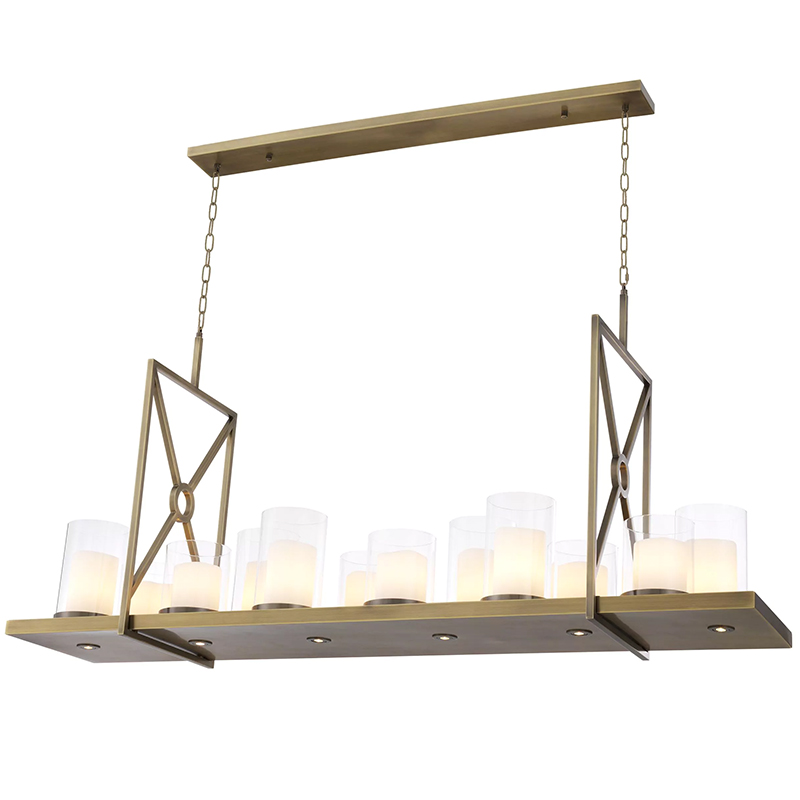 Люстра Eichholtz Chandelier Summit Brass Латунь Прозрачный Белый Люстра Eichholtz Chandelier Summit Brass Латунь Прозрачный Белый в Рязани | Loft Concept