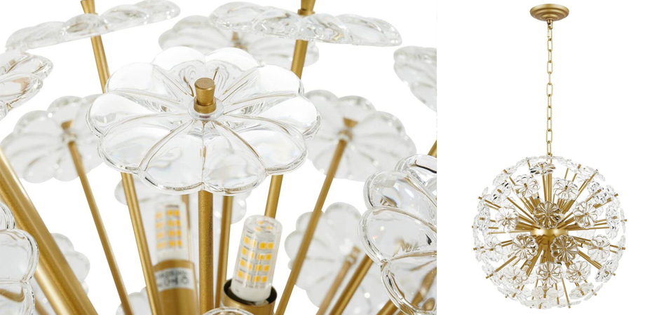 Люстра Glass Flowers Sputnik Chandelier D 48 Люстра Glass Flowers Sputnik Chandelier D 48 - Loft-Concept в Рязани