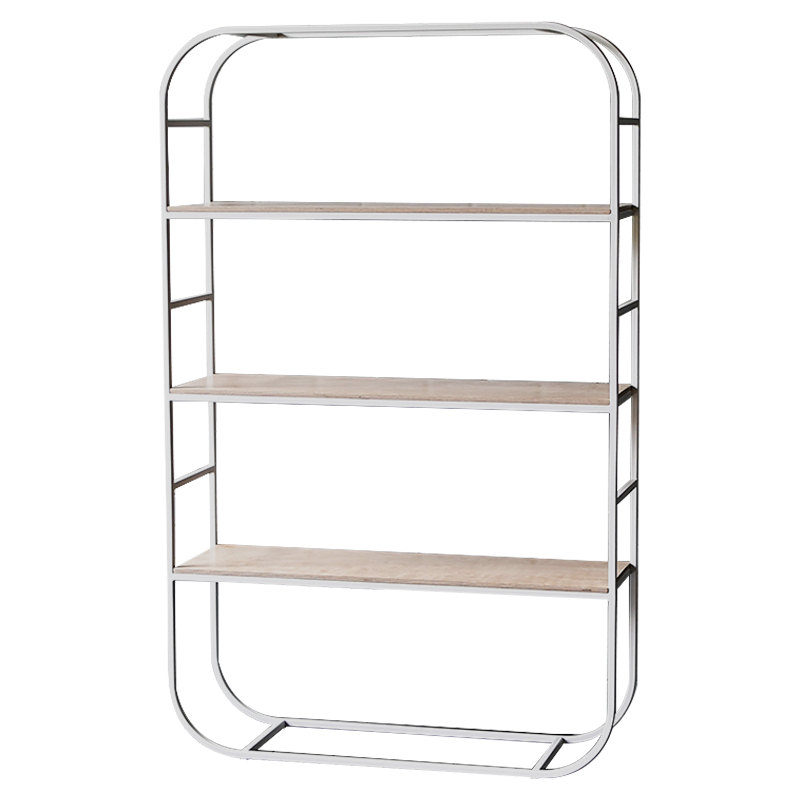 Стеллаж Parson Industrial Metal Rust Rack Белый Древесина Стеллаж Parson Industrial Metal Rust Rack Белый Древесина в Рязани | Loft Concept