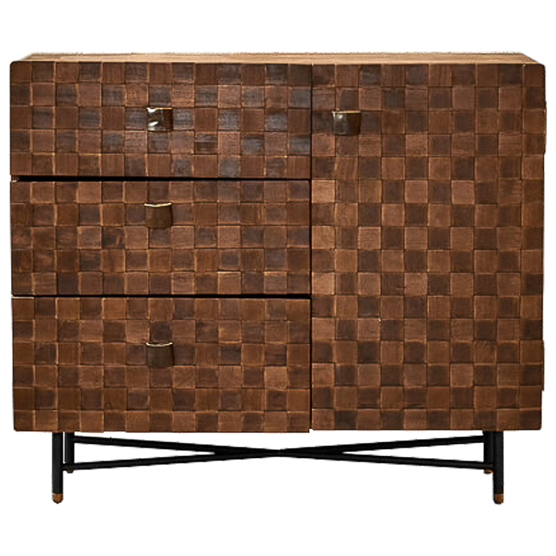 Комод в стиле Лофт Cells Wood Commode Коричневый Черный Комод в стиле Лофт Cells Wood Commode Коричневый Черный в Рязани | Loft Concept