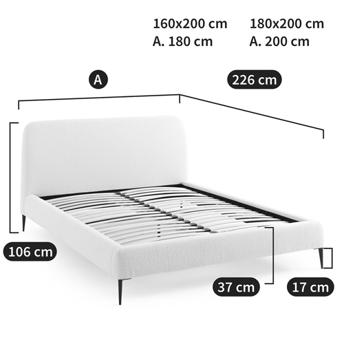 Кровать с обивкой букле Wanda Boucle Bed Кровать с обивкой букле Wanda Boucle Bed в Рязани