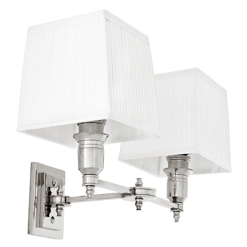Бра Wall Lamp Lexington Double Nickel+White Никель Белый в Рязани | Loft Concept 