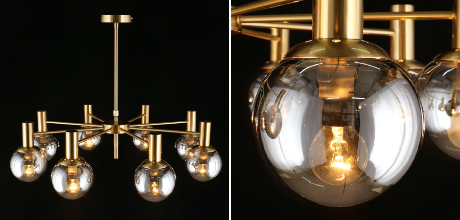 Люстра с дымчатым стеклом Smoke Glass Люстра с дымчатым стеклом Smoke Glass - Loft-Concept в Рязани