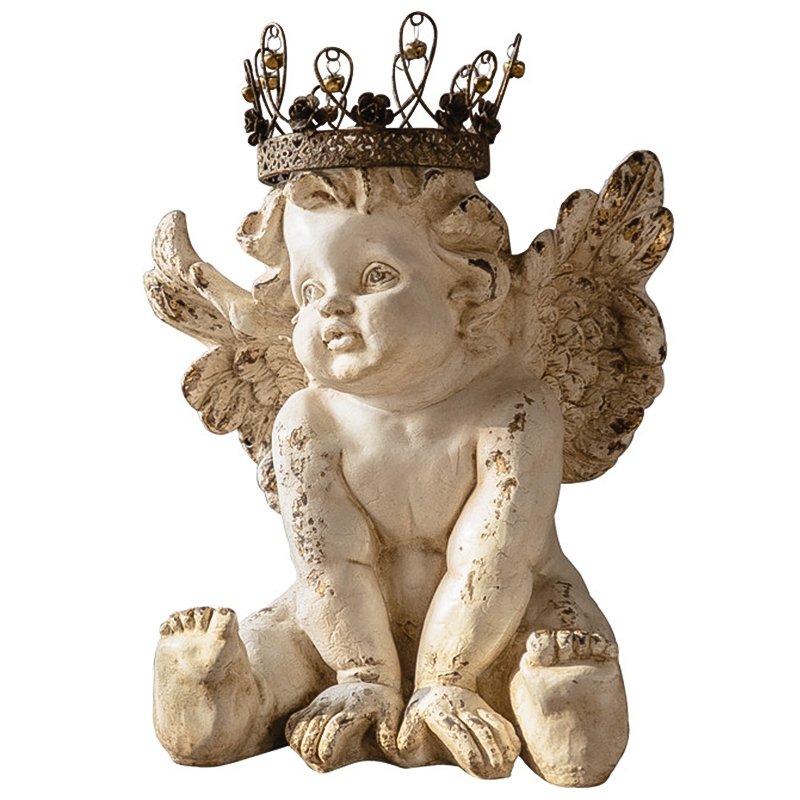 Статуэтка Angel Crown Provence Statuette Бежевый Коричневый винтаж Статуэтка Angel Crown Provence Statuette Бежевый Коричневый винтаж в Рязани | Loft Concept