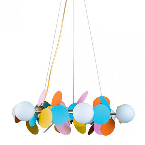 Люстра MATISSE Chandelier circle multicolor диаметр 70 Мульти Золотой Люстра MATISSE Chandelier circle multicolor диаметр 70 Мульти Золотой в Рязани | Loft Concept