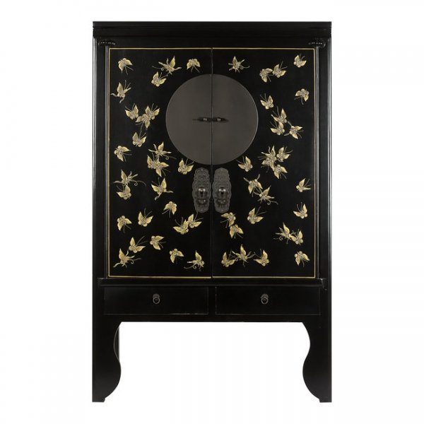 Шкаф Chinese Butterfly Black Черный Шкаф Chinese Butterfly Black Черный в Рязани | Loft Concept