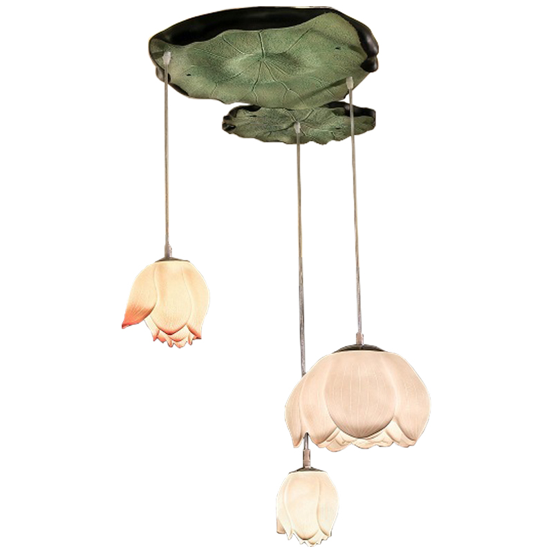 Люстра Lotus Buds Chandelier Белый Розовый пастельный Зеленый шалфей Люстра Lotus Buds Chandelier Белый Розовый пастельный Зеленый шалфей в Рязани | Loft Concept