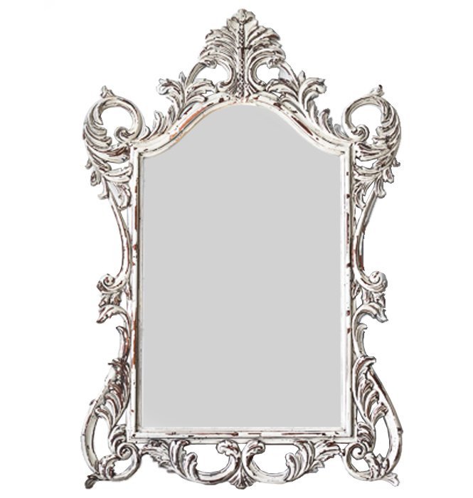 Зеркало Baroque ornament mirror Белый винтажная патина Зеркало Baroque ornament mirror Белый винтажная патина в Рязани | Loft Concept