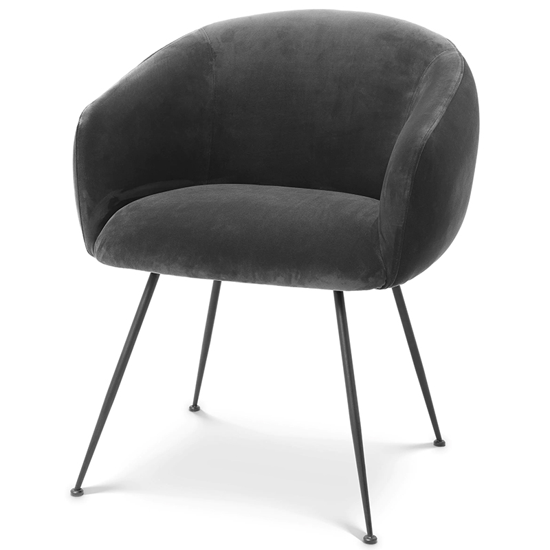 Стул Eichholtz Dining Chair Elbury Dark Grey Серый Черный Стул Eichholtz Dining Chair Elbury Dark Grey Серый Черный в Рязани | Loft Concept