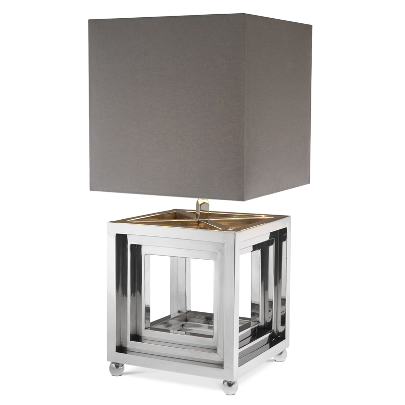 Настольная лампа Eichholtz Table Lamp Bellagio Никель Серый Настольная лампа Eichholtz Table Lamp Bellagio Никель Серый в Рязани | Loft Concept