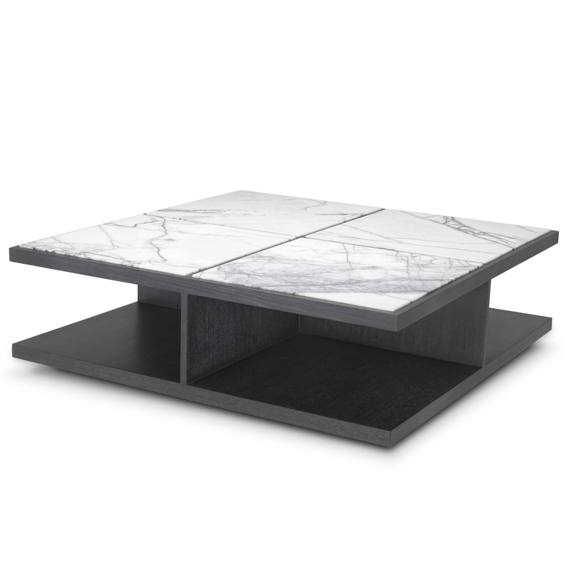 Кофейный стол Eichholtz Coffee Table Miguel Дерево Темно-Серый Белый Мрамор Bianco Кофейный стол Eichholtz Coffee Table Miguel Дерево Темно-Серый Белый Мрамор Bianco в Рязани | Loft Concept