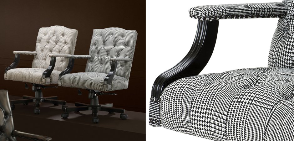 Офисное кресло Eichholtz Desk Chair Burchell black & white Офисное кресло Eichholtz Desk Chair Burchell black & white - Loft-Concept в Рязани