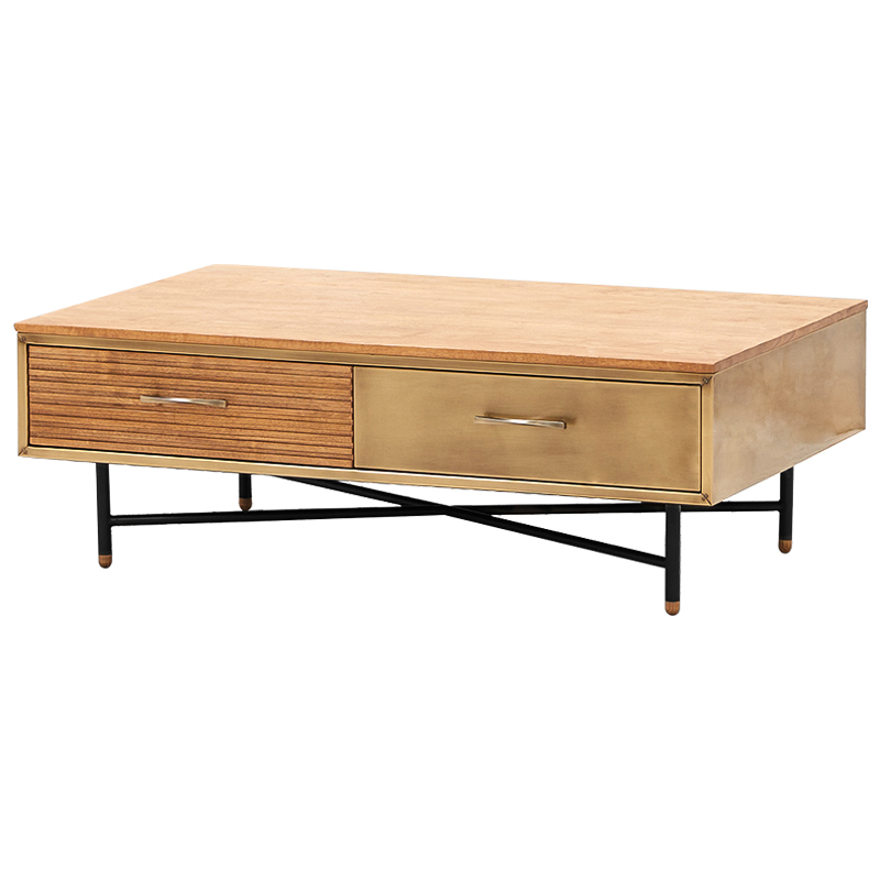 Кофейный стол Massy Coffee Table Древесина Латунь Черный Кофейный стол Massy Coffee Table Древесина Латунь Черный в Рязани | Loft Concept