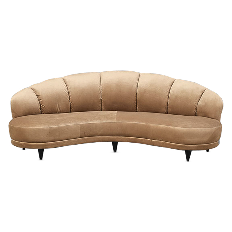 Диван Vanilla Croissant Sofa Бежевый Черный Диван Vanilla Croissant Sofa Бежевый Черный в Рязани | Loft Concept