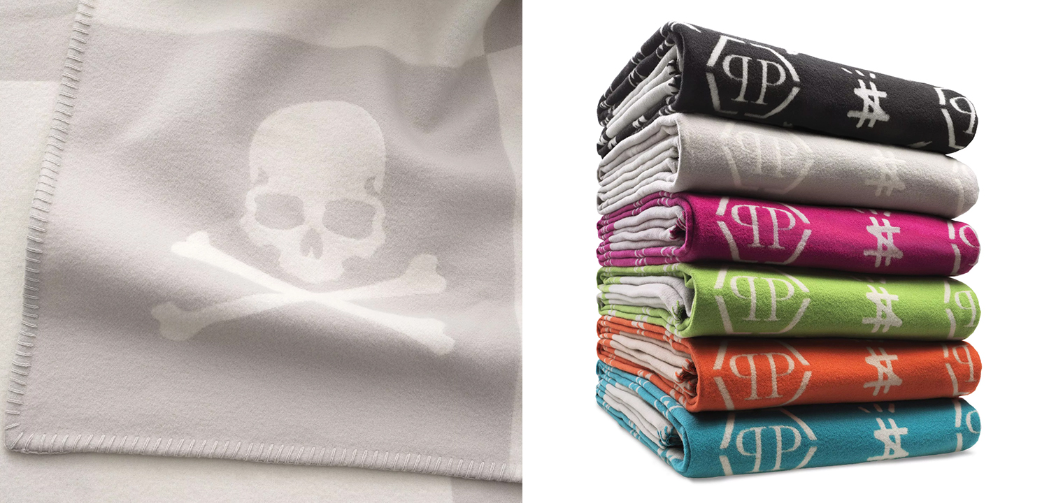 Плед Philipp Plein Plaid Cashmere Skull Grey - фото