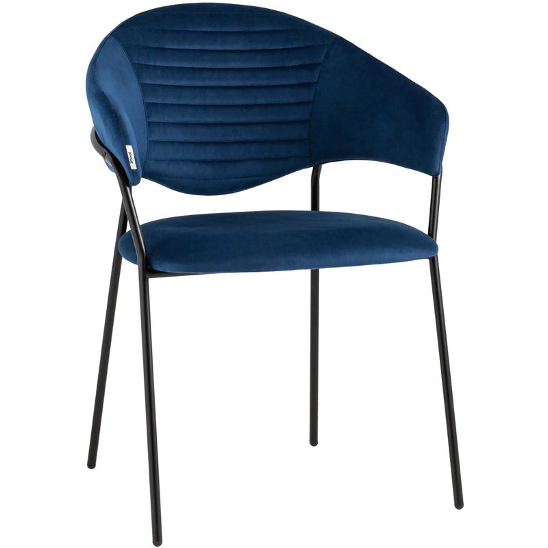 Стул Alexis Chair Синий Велюр Синий Черный Стул Alexis Chair Синий Велюр Синий Черный в Рязани | Loft Concept