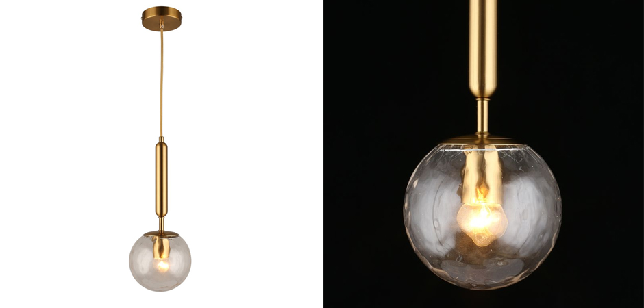 Подвесной светильник Bubble Glass с рельефным стеклом Подвесной светильник Bubble Glass с рельефным стеклом - Loft-Concept в Рязани