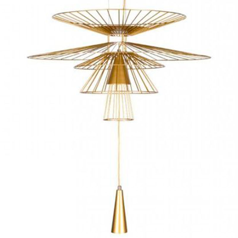 Люстра с металлическим плафоном Shade Metal Chandelier 100 см Золотой Люстра с металлическим плафоном Shade Metal Chandelier 100 см Золотой в Рязани | Loft Concept