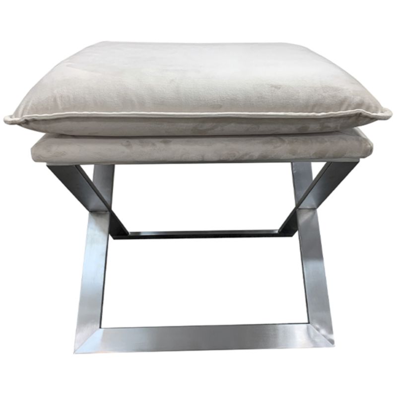 Пуф Cerro de Garnica velour Бежевый Хром Пуф Cerro de Garnica velour Бежевый Хром в Рязани | Loft Concept