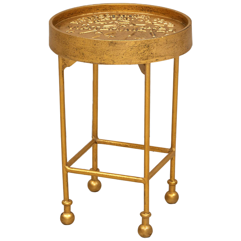 Приставной круглый столик Alain Gold Side Table Золотой Приставной круглый столик Alain Gold Side Table Золотой в Рязани | Loft Concept
