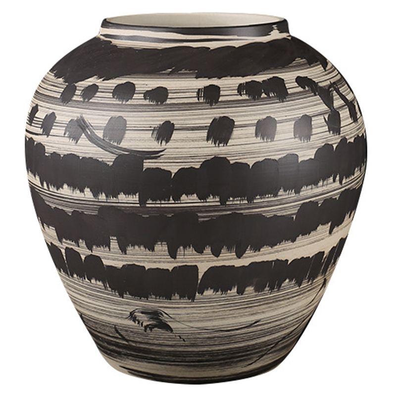 Ваза Kamaria Beige Black Vase Бежевый Черный Ваза Kamaria Beige Black Vase Бежевый Черный в Рязани | Loft Concept