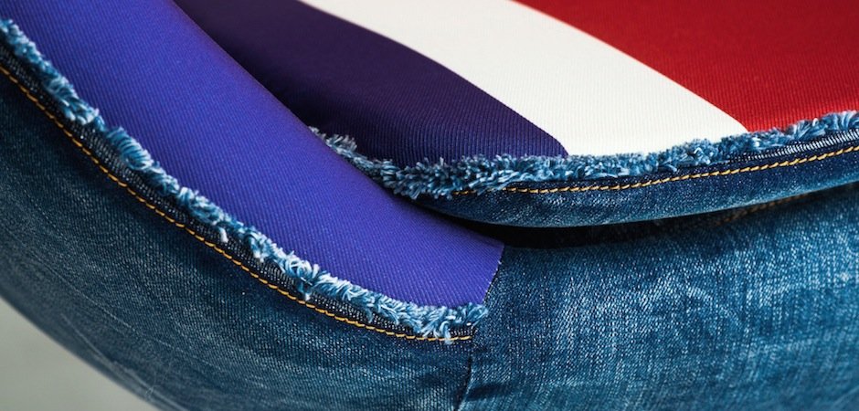 Кресло яйцо Egg Union Jack Denim Кресло яйцо Egg Union Jack Denim - Loft-Concept в Рязани