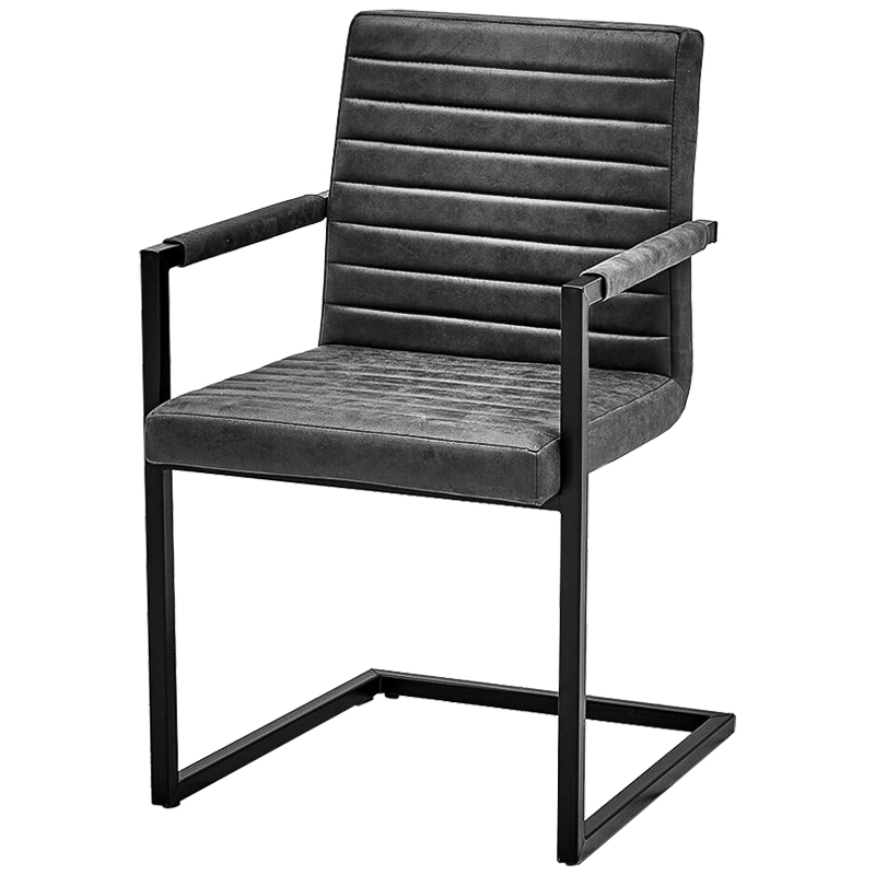 Стул с подлокотниками Dalak Stool Grey Черный Серый Стул с подлокотниками Dalak Stool Grey Черный Серый в Рязани | Loft Concept