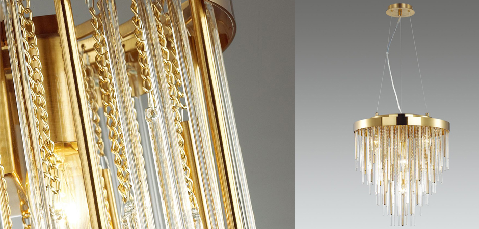 Люстра Luxury Gold & Glass Stripes Люстра Luxury Gold & Glass Stripes - Loft-Concept в Рязани