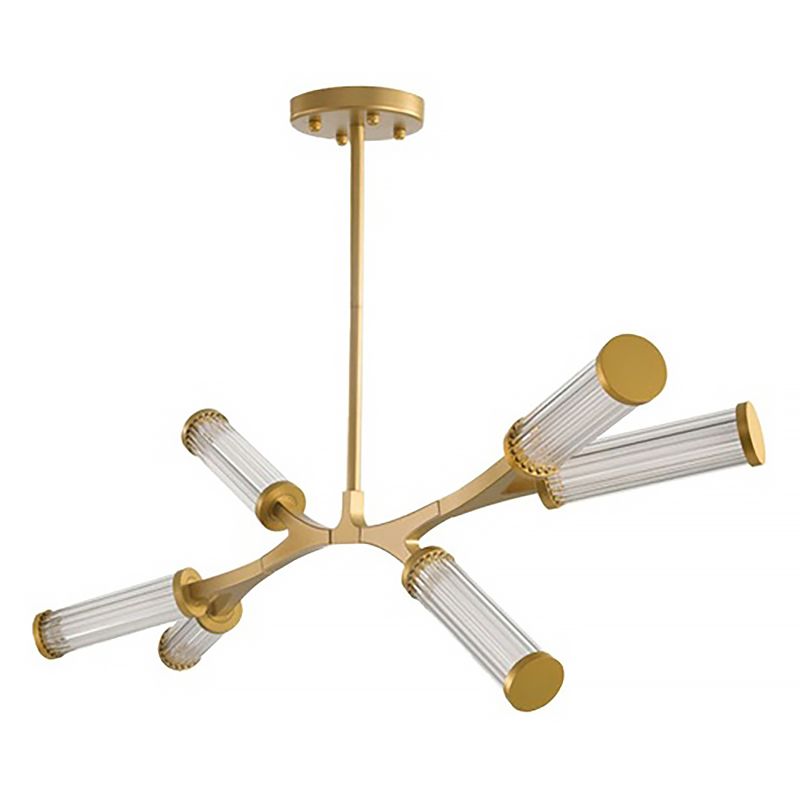 Люстра Cylinder Branches Chandelier Gold 6 Золотой Прозрачный Люстра Cylinder Branches Chandelier Gold 6 Золотой Прозрачный в Рязани | Loft Concept
