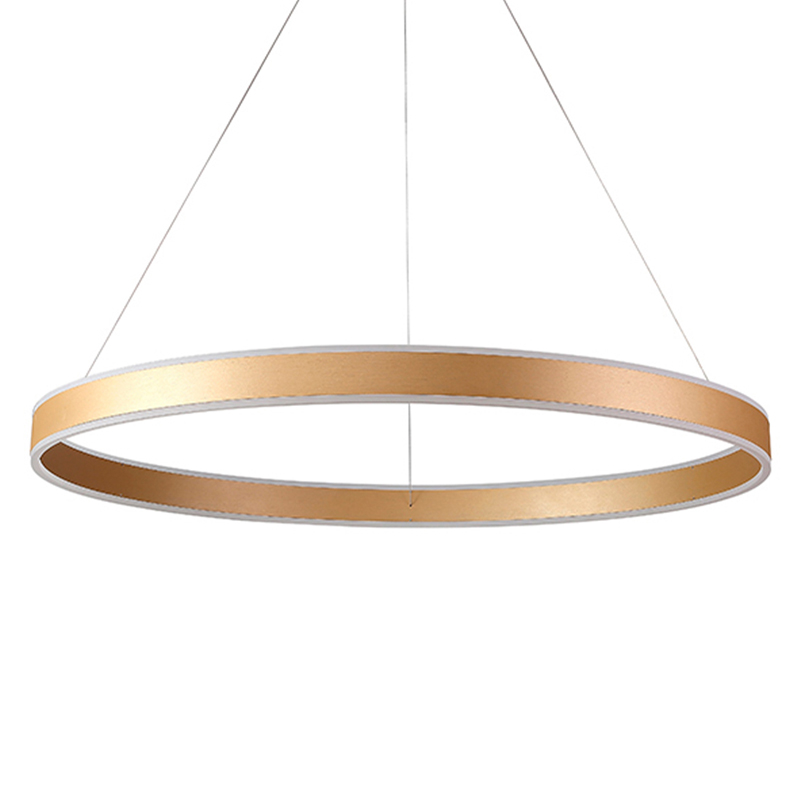 Люстра подвесная светодионая кольцевая золотого цвета Ring Horizontal Золотой Белый Люстра подвесная светодионая кольцевая золотого цвета Ring Horizontal Золотой Белый в Рязани | Loft Concept