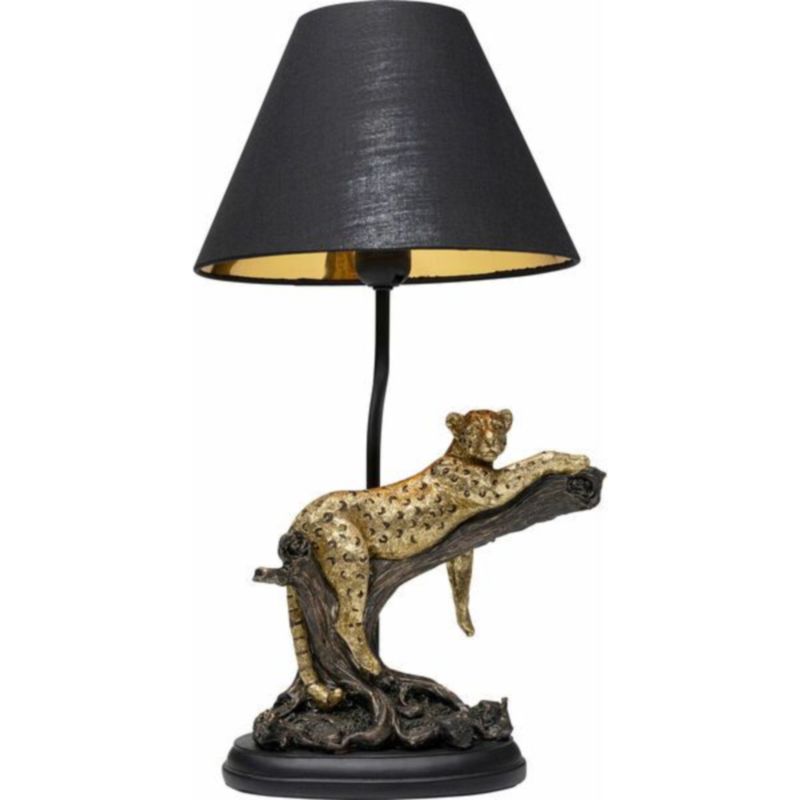 Настольная лампа черная Calm leopard Черный Золотой Настольная лампа черная Calm leopard Черный Золотой в Рязани | Loft Concept