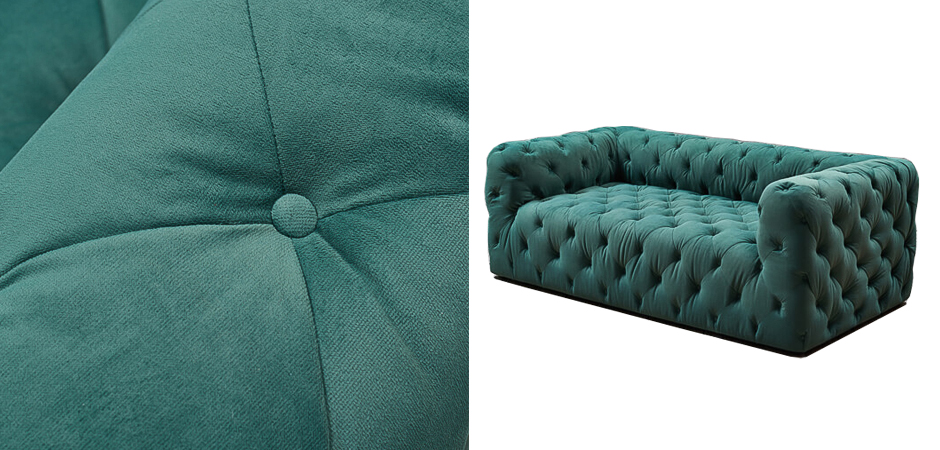 Диван Soho tufted green velor Диван Soho tufted green velor - Loft-Concept в Рязани