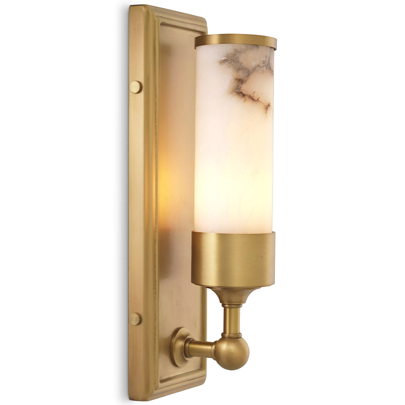 Бра Eichholtz Wall Lamp Valentine Alabaster Бежевый Белый Мрамор Bianco Латунь Бра Eichholtz Wall Lamp Valentine Alabaster Бежевый Белый Мрамор Bianco Латунь в Рязани | Loft Concept