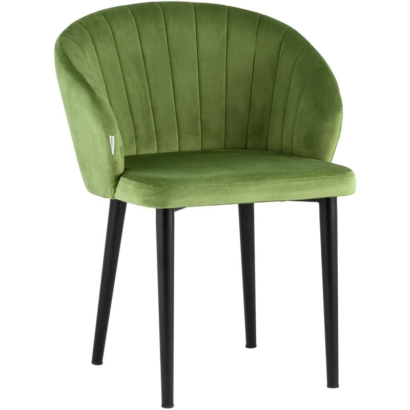 Стул Balsari Chair Велюр Зеленый Лайм Лайм Черный в Рязани | Loft Concept 
