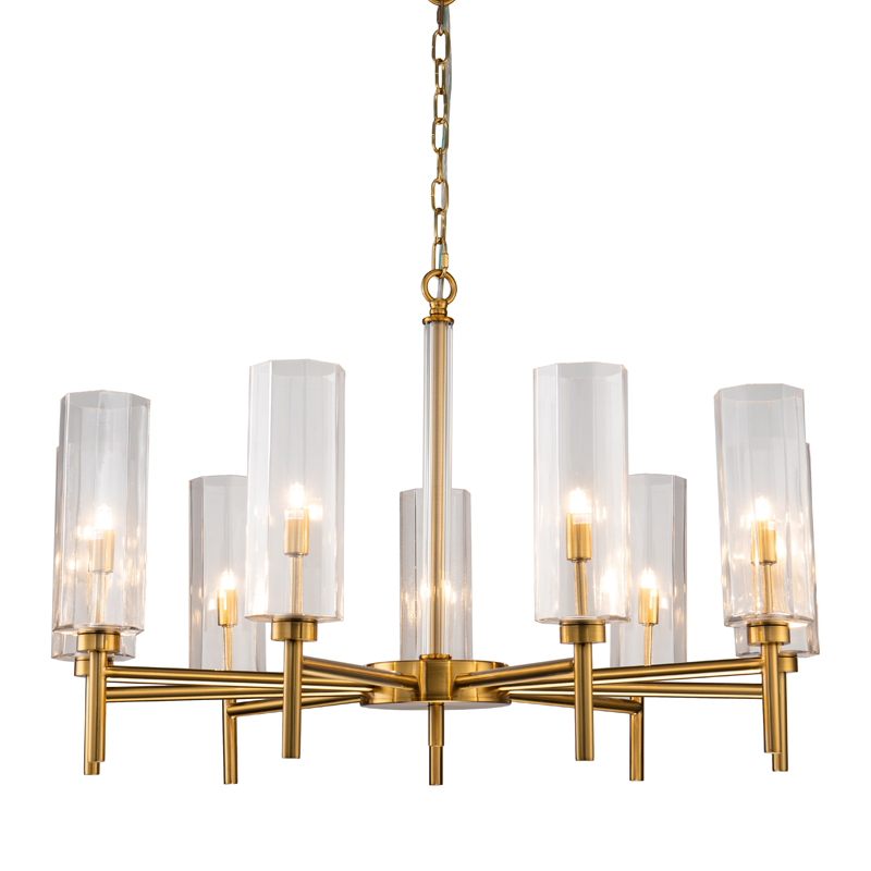 Люстра Claudine Chandelier 80 Латунь Прозрачный Люстра Claudine Chandelier 80 Латунь Прозрачный в Рязани | Loft Concept