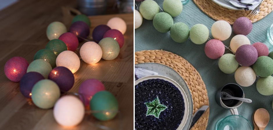 Гирлянда хлопковые фонарики Сotton Ball Forest Fruit - Loft-Concept в Рязани