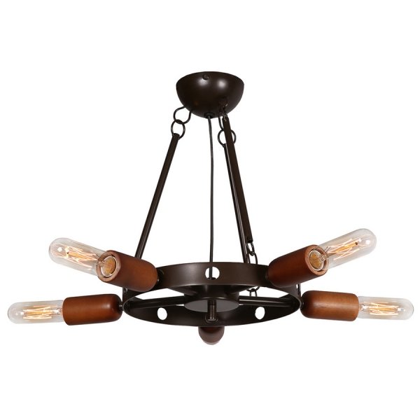 Люстра Loft Star Pendant 5 Ring Черный Коричневый Люстра Loft Star Pendant 5 Ring Черный Коричневый в Рязани | Loft Concept