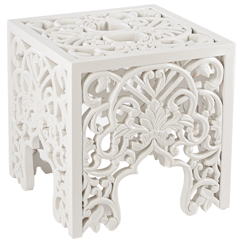 Приставной стол Side Table White lace Белый Приставной стол Side Table White lace Белый в Рязани | Loft Concept