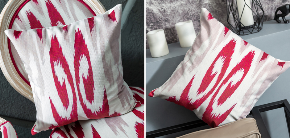 Декоративная подушка Ikat Pattern Красная Декоративная подушка Ikat Pattern Красная - Loft-Concept в Рязани