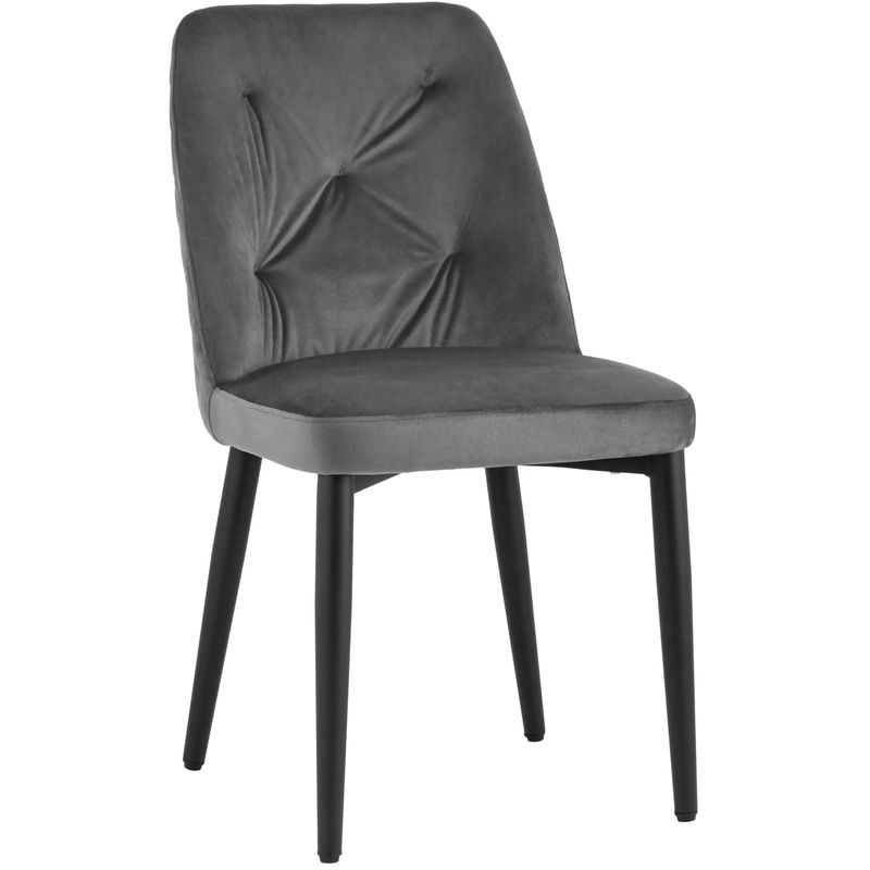 Стул Emma Chair Серый Велюр Серый Черный Стул Emma Chair Серый Велюр Серый Черный в Рязани | Loft Concept