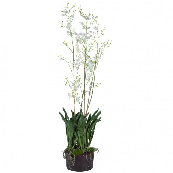 Декоративный искусственный цветок Tropical Flower Черный Зеленый Белый Декоративный искусственный цветок Tropical Flower Черный Зеленый Белый в Рязани | Loft Concept