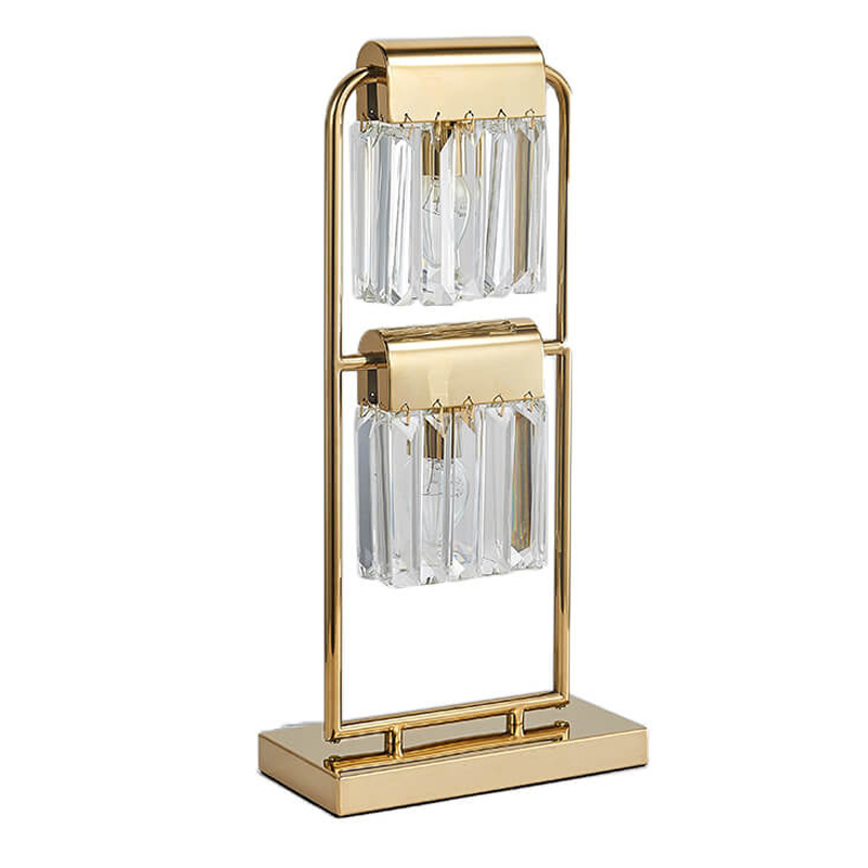 Настольная лампа Crystal Pendants gold 2 Глянцевое золото Прозрачное Стекло Настольная лампа Crystal Pendants gold 2 Глянцевое золото Прозрачное Стекло в Рязани | Loft Concept