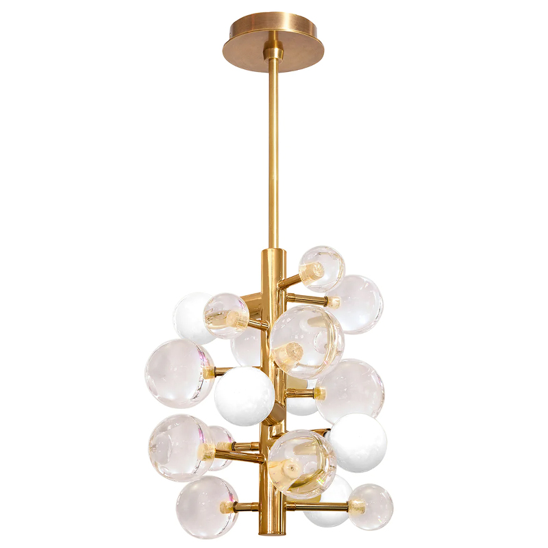 Светильник Jonathan Adler GLOBO FIVE-LIGHT CHANDELIER Clear Золотой Прозрачное Стекло Белый Светильник Jonathan Adler GLOBO FIVE-LIGHT CHANDELIER Clear Золотой Прозрачное Стекло Белый в Рязани | Loft Concept